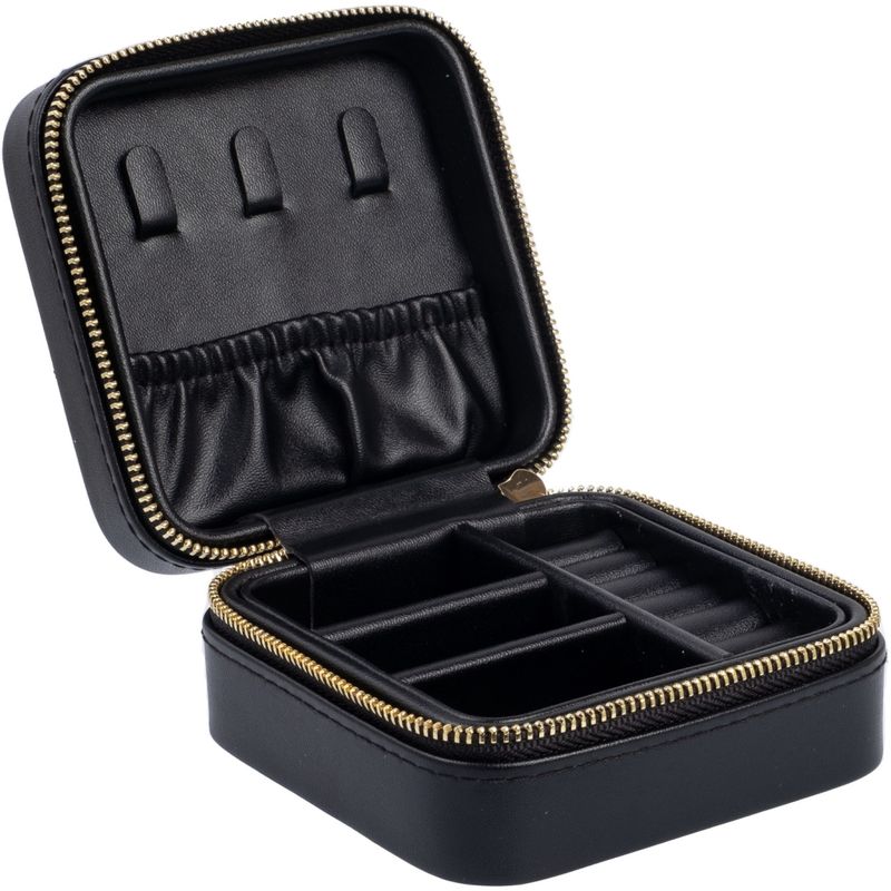 LEATHER JEWELLERY BOX MINI BLACK
