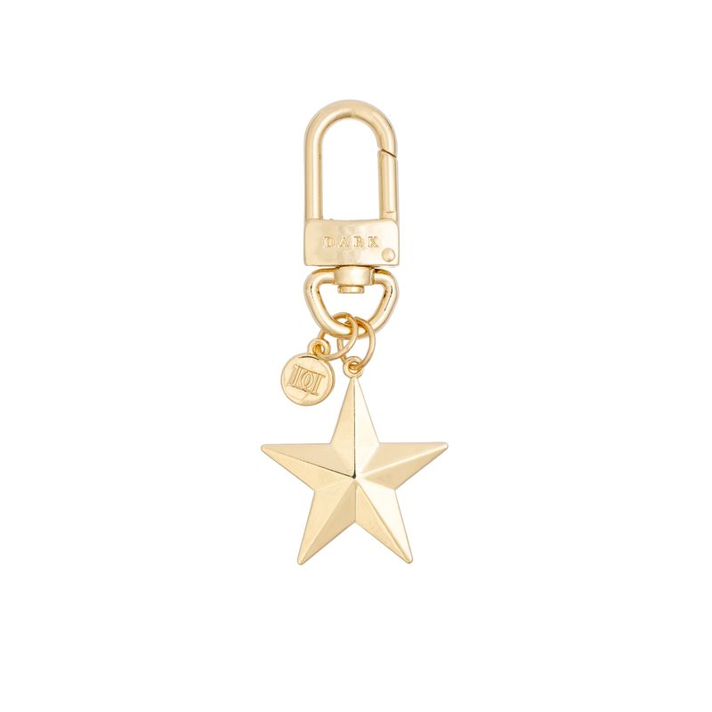Metal Sign Bag Charm Gold