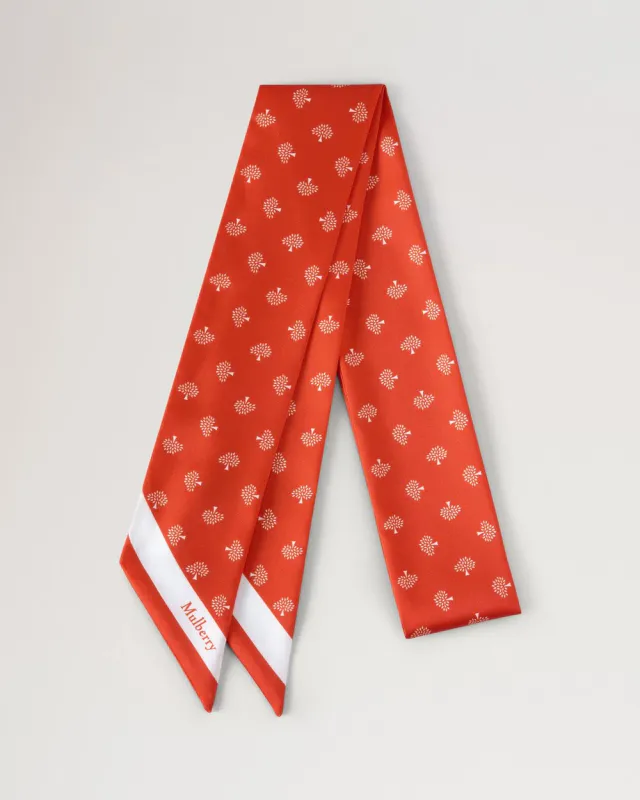 Skinny Scarf Mulberry Tree Coral Orange