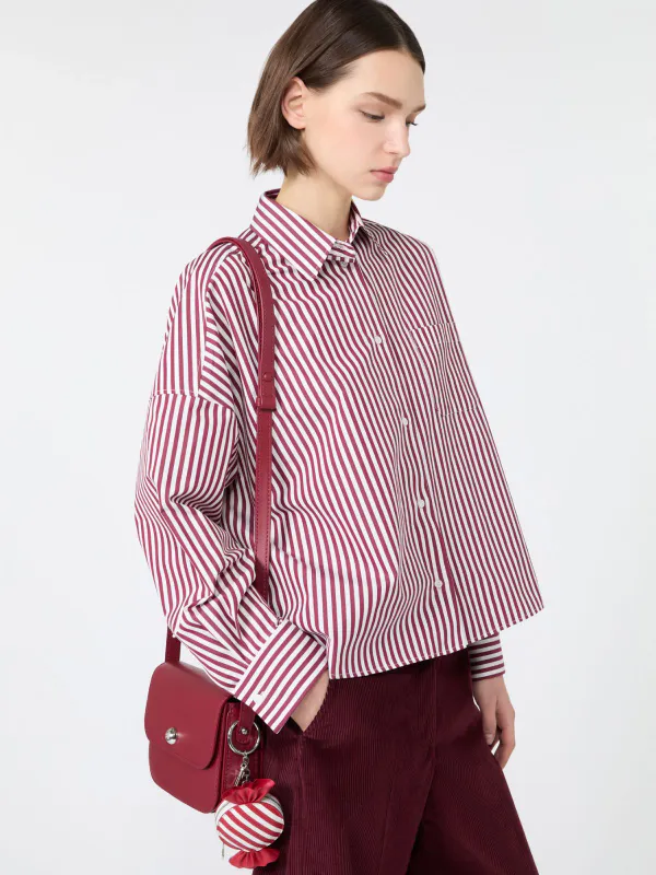 Ovatta Poplin Shirt Striped Bordeaux