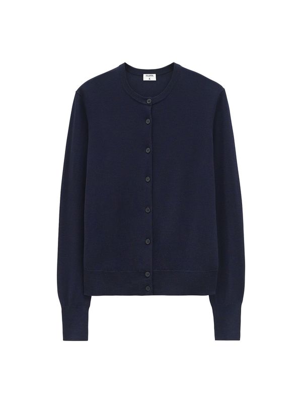 MERINO Short Cardigan Navy