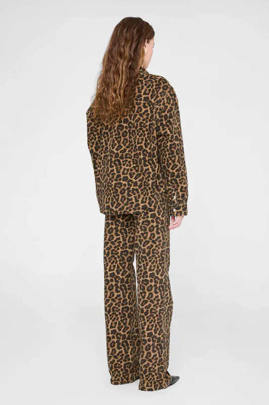 PAXTON Shirt Black And Brown Leopard