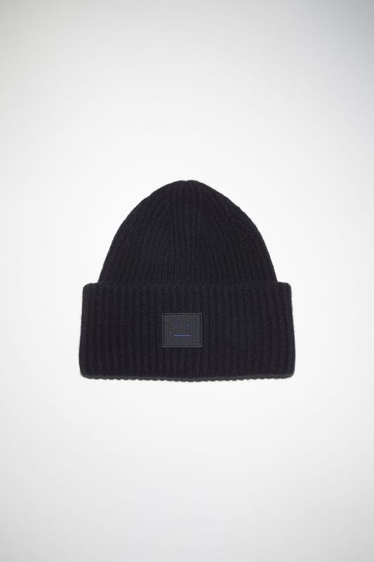 LOGO FACE BEANIE Black