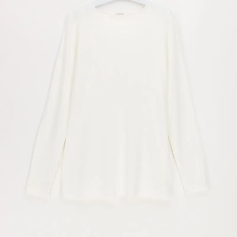 Modal Round Neck LS Ivory 