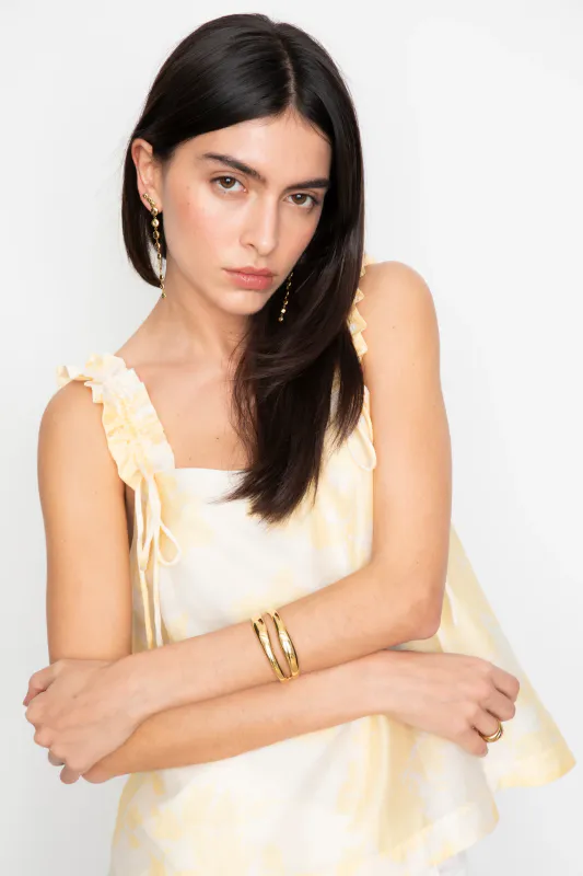 ZOE Top Yellow Floral Print