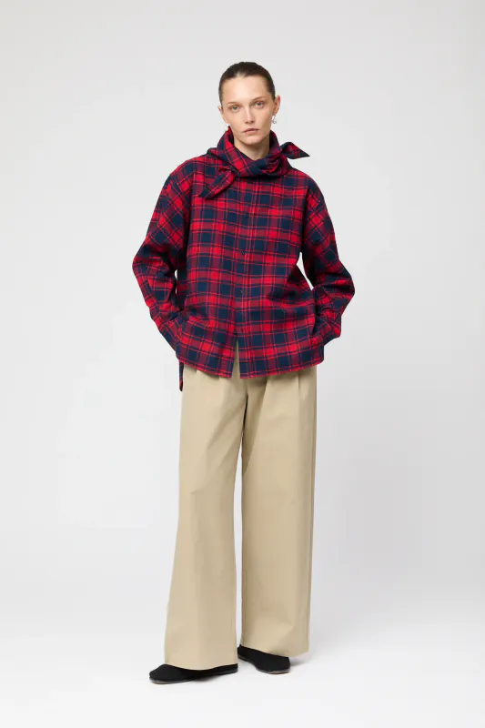 Coastal Shirt Flannel Red Navy Check