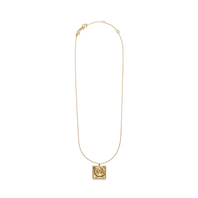 Hovedbilde SWIRLY SQUARE Necklace Gold