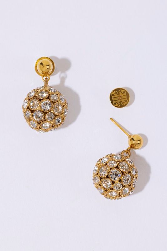 CRYSTAL SPHERE Earrings Gold