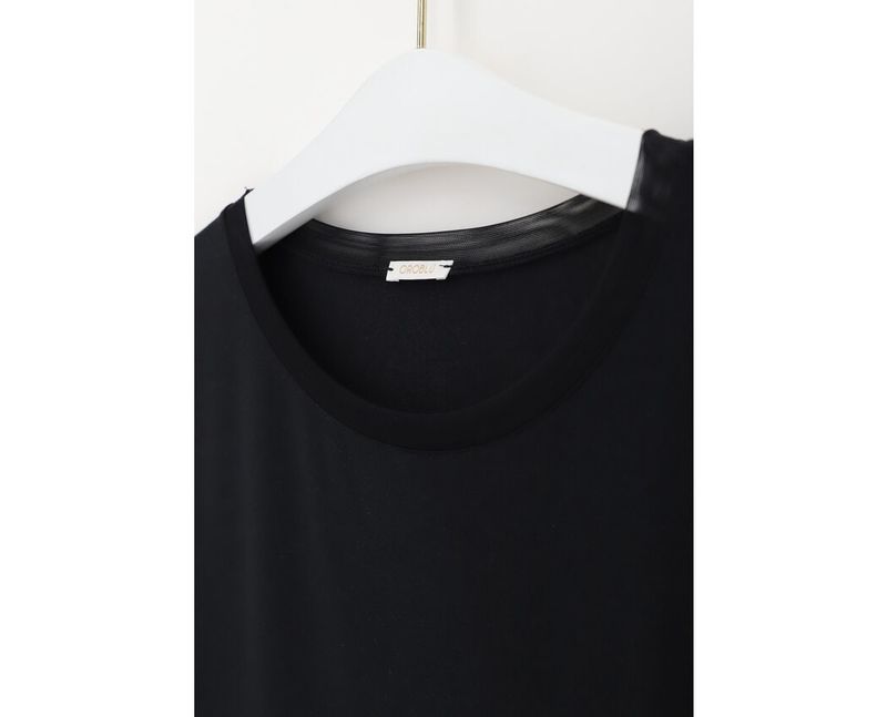 Modal Round Neck LS Black 
