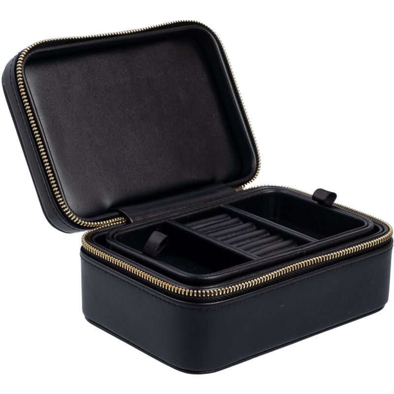 LEATHER JEWELLERY BOX BLACK  
