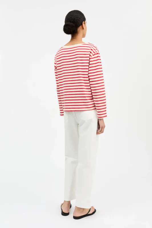 Marron Stripe Offwhite Red