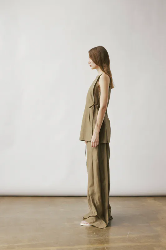 KALIDA Fold Trousers Moss