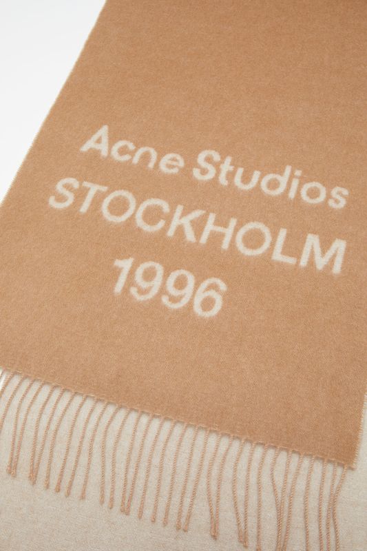 JACQUARD Logo Scarf Camel | Ecru 