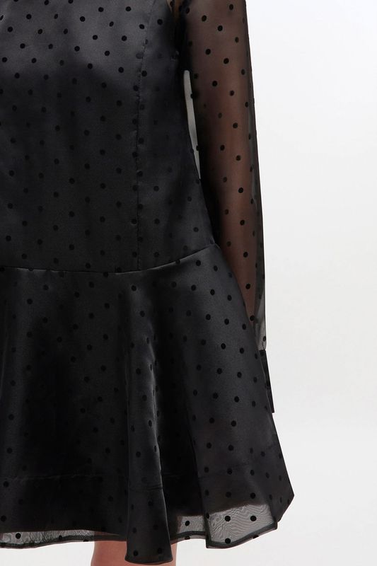 Organza Circle Collar Dress Black 