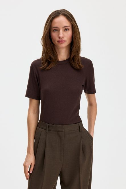 Hovedbilde Soft Rib Tee Dark Chocolate