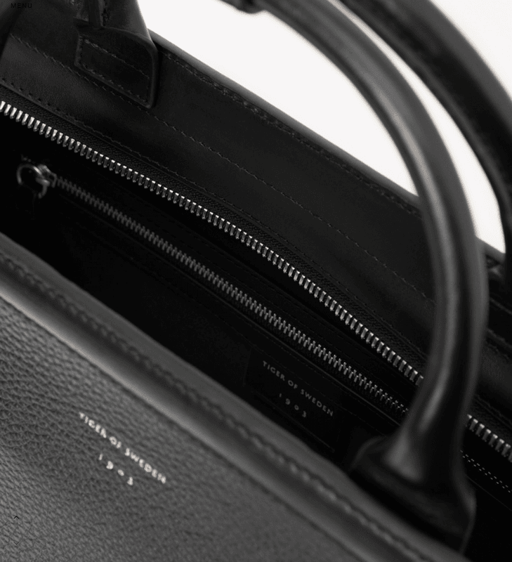 ACORI Leather Office Bag Black