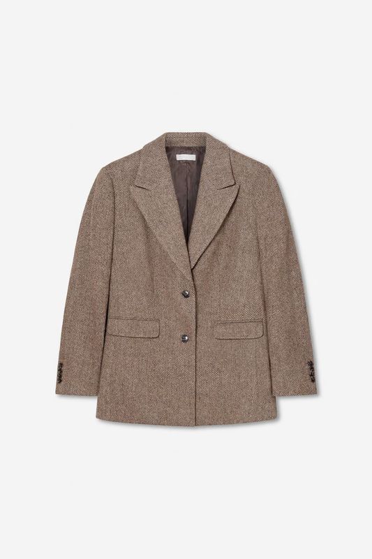 ABBY Herringbone Blazer Cognac