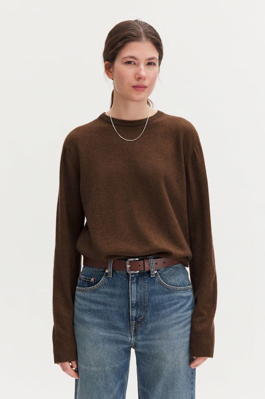 Soft Wool Crewneck Mid Brown 