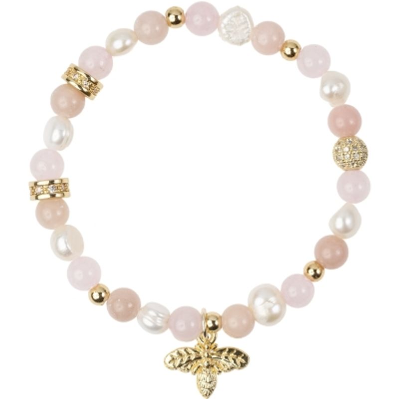 STONE & PEARL BEAD BRACELETS 6 MM