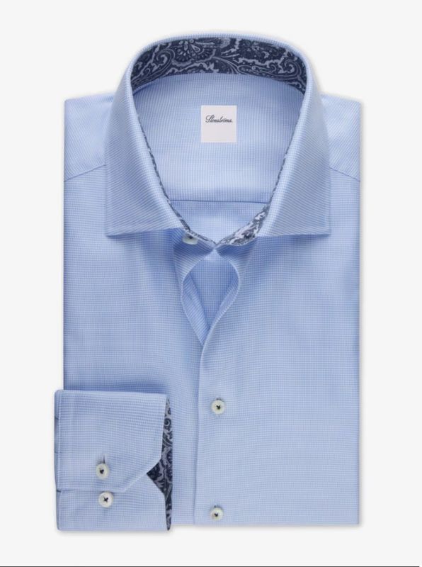 Twill Shirt Slimline Light blue Contrast 