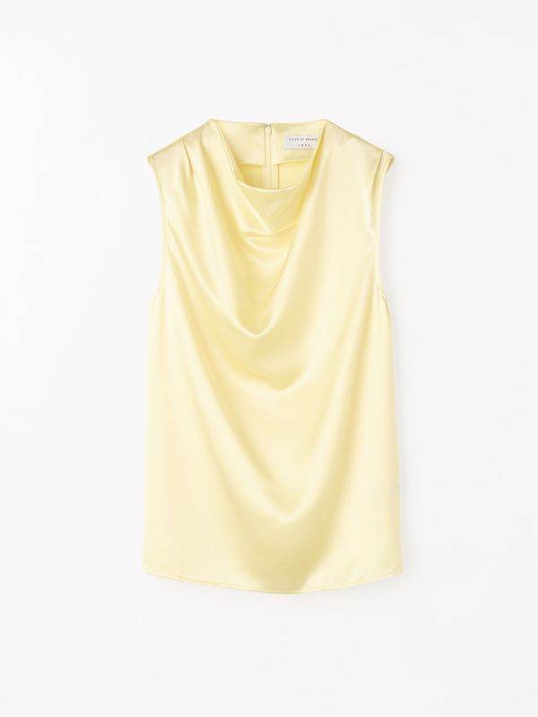Lian Draped Blouse Light Yellow