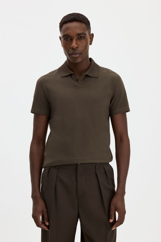 Stretch Polo T-shirt Ebony Brown 