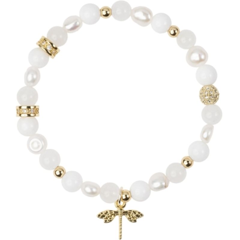 STONE & PEARL BEAD BRACELETS 6 MM