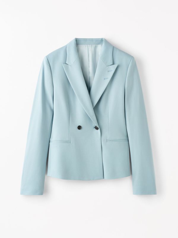 Rita Double Breasted Jacket Light Blue