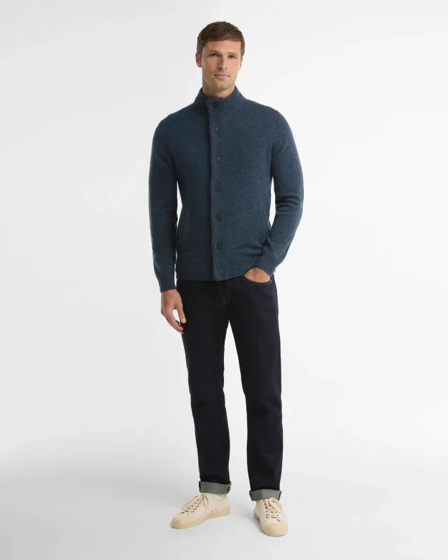 Essential Elbow-Patch Cardigan Indigo