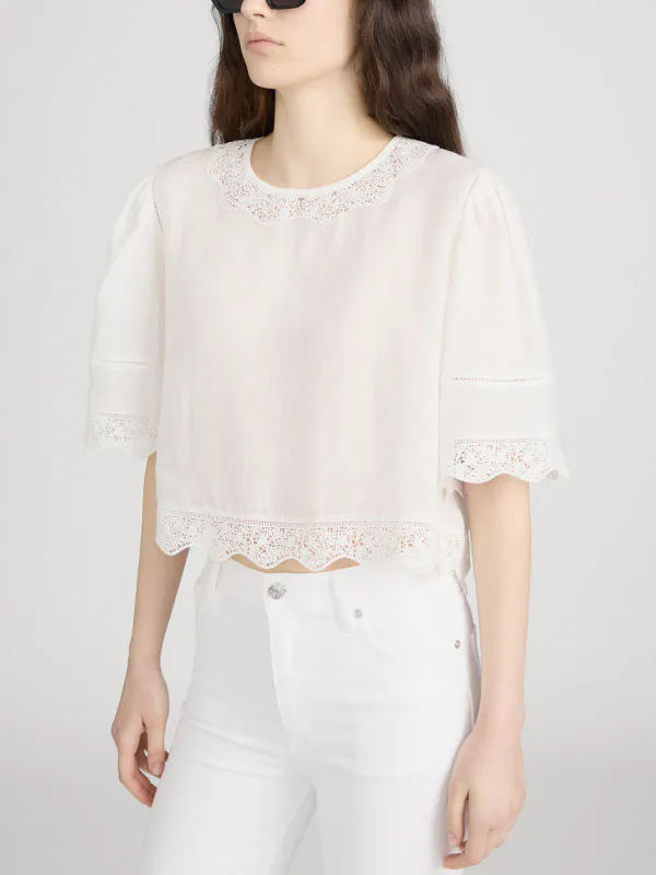 The Embroidered Top White