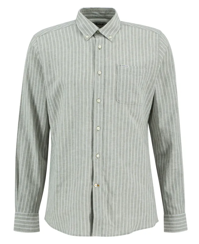 NELSON Shirt Striped Dusty Green 