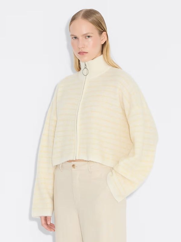 TINE Waffel Check Cardigan Lt. Yellow Mix