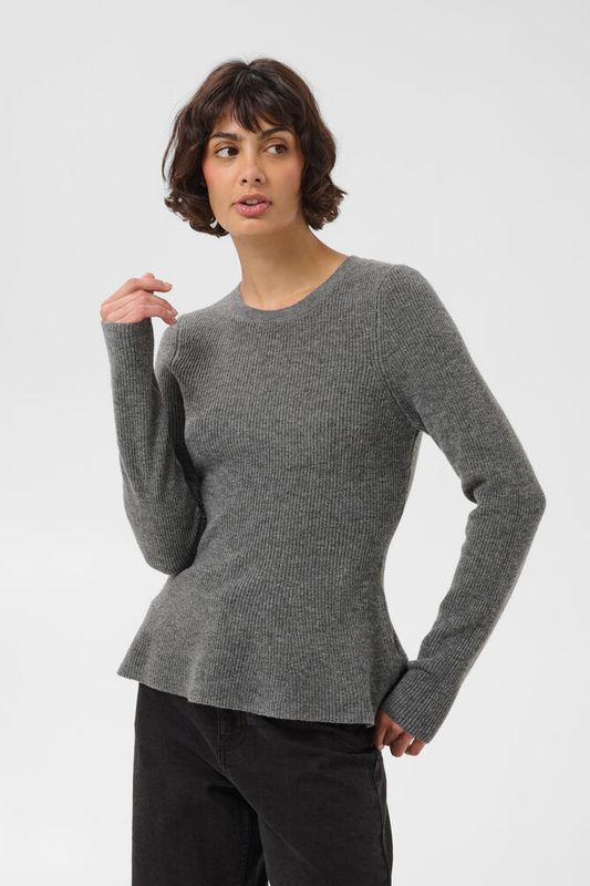 CarinaPW Pullover Medium Grey Melange