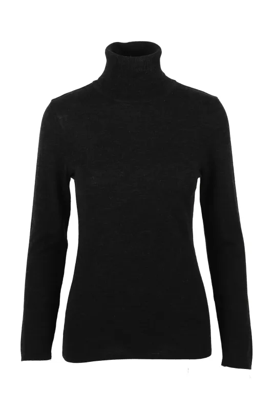 Women's Merino Polo Black 