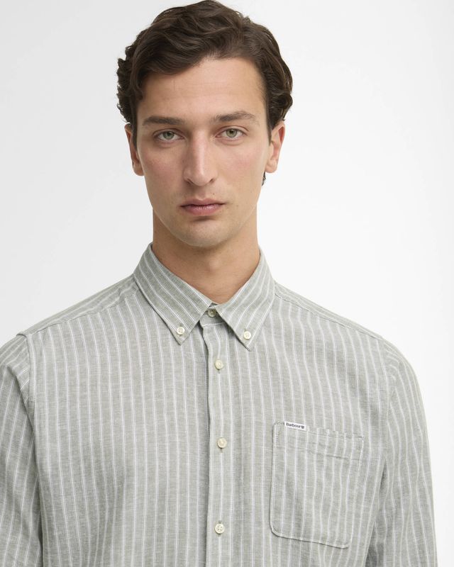 NELSON Shirt Striped Dusty Green 