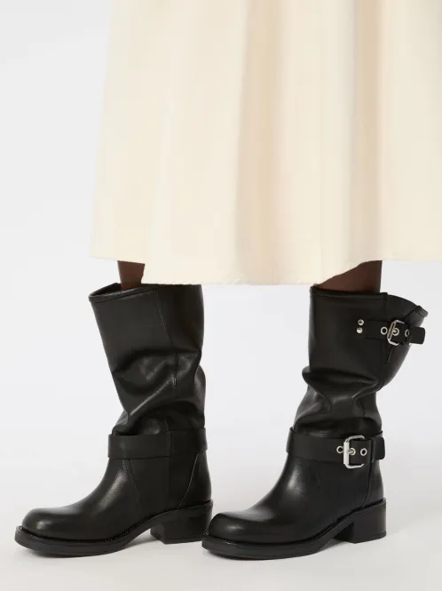 Hovedbilde Leather biker Boots Black 