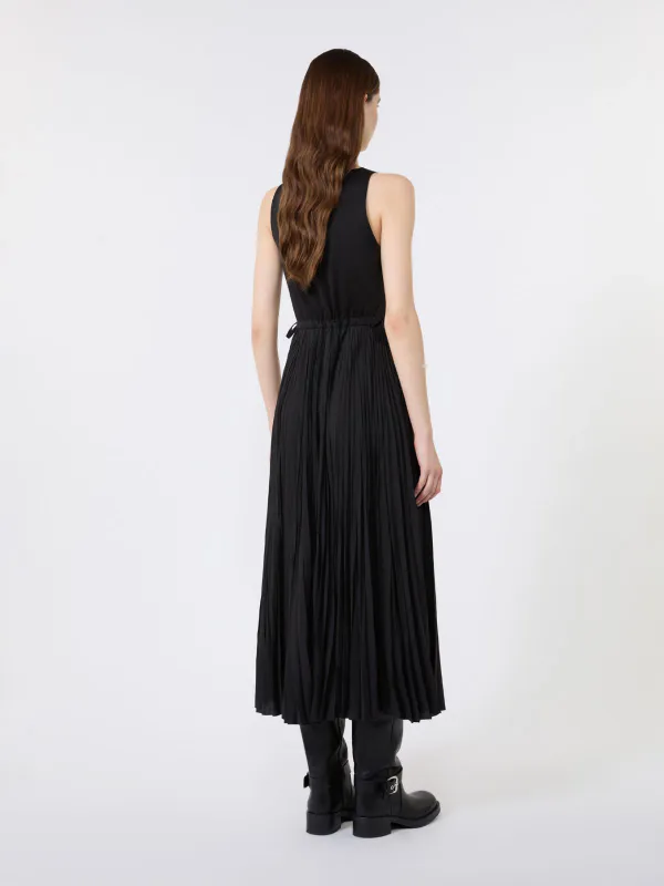 Classi Plisse jersey Dress Black 