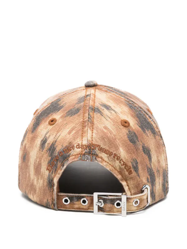 Washed Cotton Print Canvas Cap Argan Oil