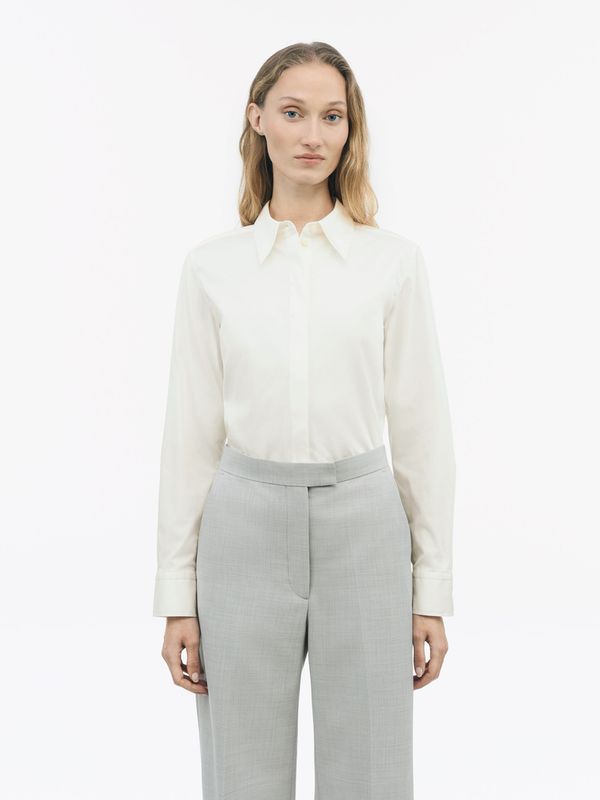 LAINO Stretch Cotton Shirt Off White