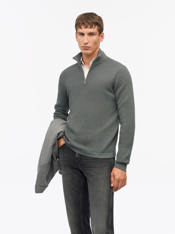 TRAVIS Merino Wool  Pullover Lead Grey