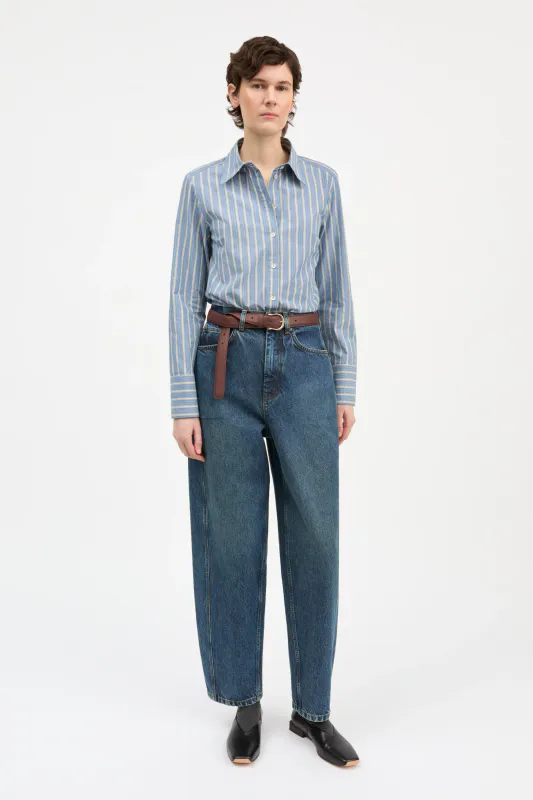 Fauna Shirt Blue Black White Stripe