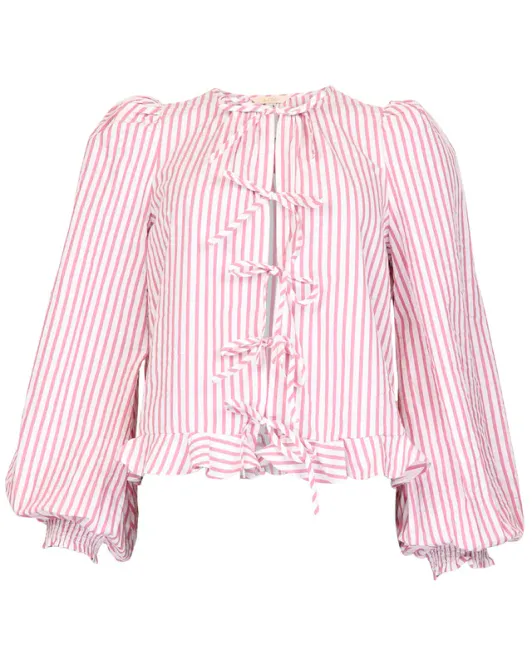 Hovedbilde SEERSUCKER Bow Blouse Pink ...