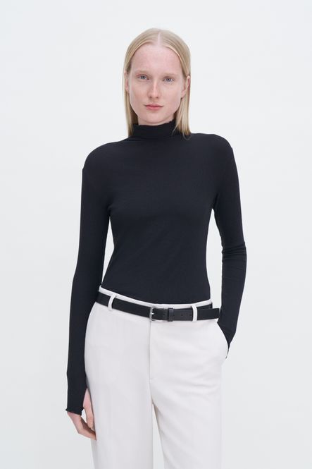 Hovedbilde MOCK Rib Neck Top Black 