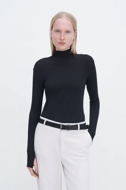 Hovedbilde MOCK Rib Neck Top Black 