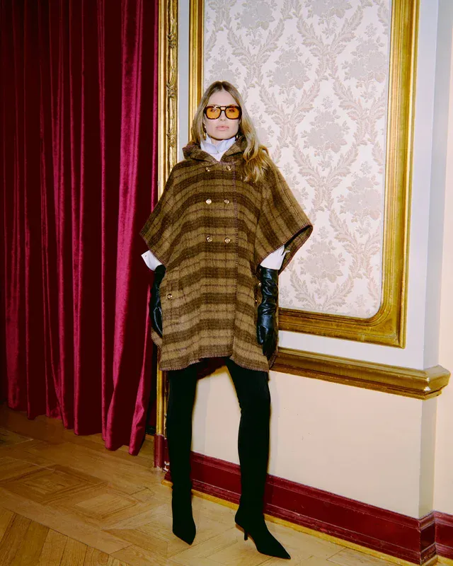 Tailored Cape Autumn Checks 
