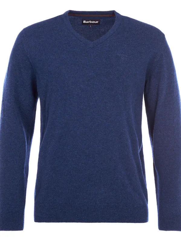 Essential V-Neck Jumper Sea Blue 