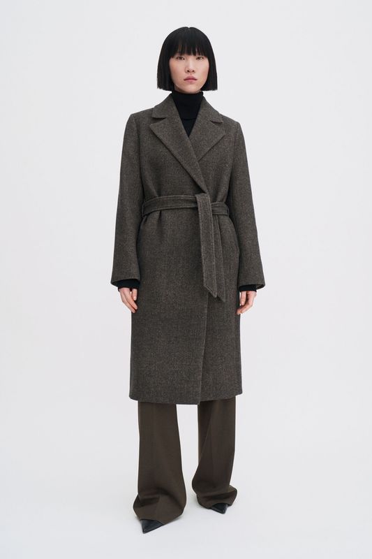 Charlotte Twill Belted Coat Driftwood