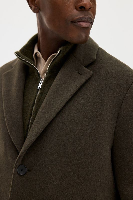 London Coat Dark Moss Green 