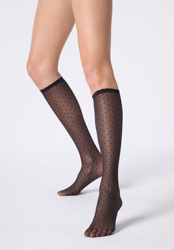 Oroblu Plumetis Knee High Black 