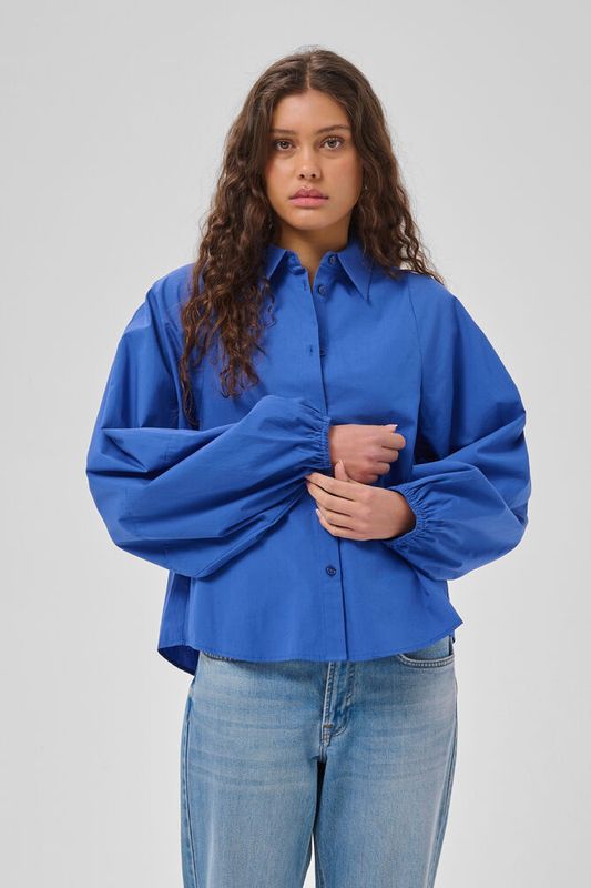 MWSunna Balloon Sleeve Shirt Beaucoup Blue